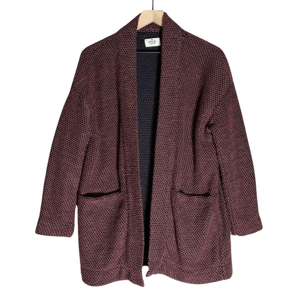 Marine Layer Birdseye Chunky Knit Open Cardigan Sweater - Size S